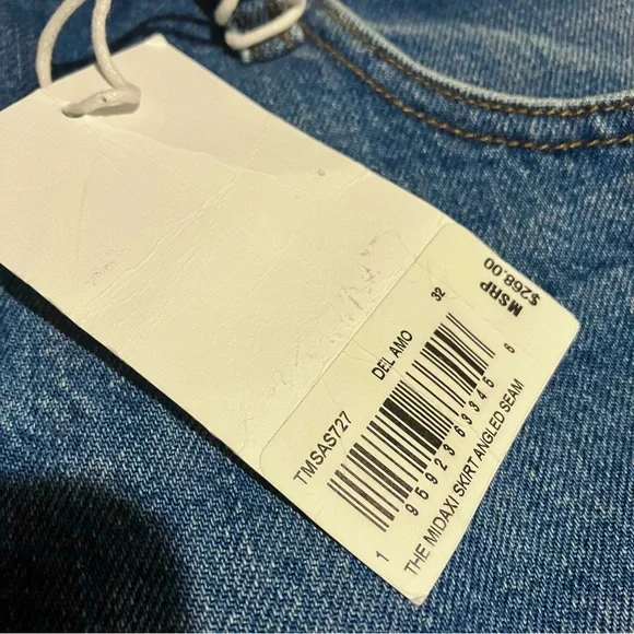 Frame NWT Midaxi Denim Skirt 32 L XL Jeanskirt NEW